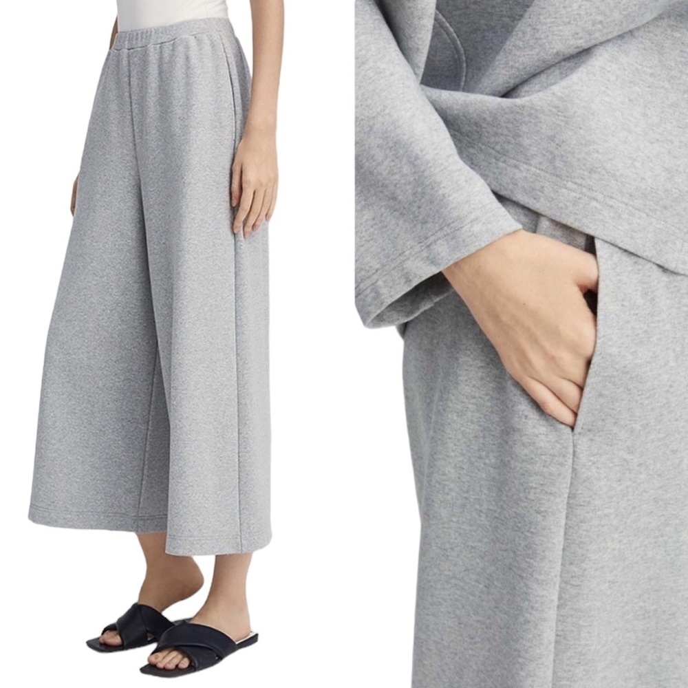 Nap Loungewear Cropped Wide Leg Pull On Pants Gray S